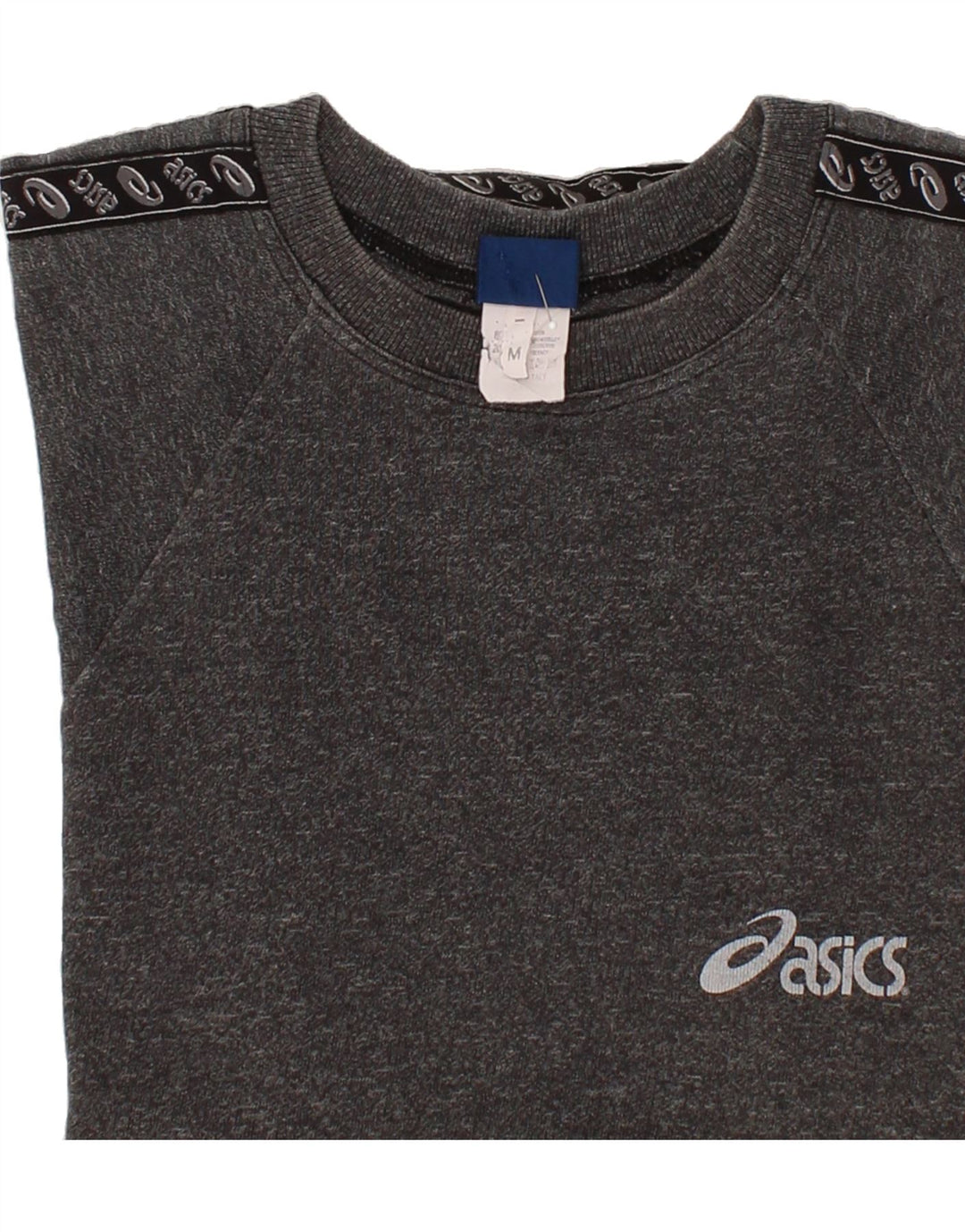 ASICS Womens T-Shirt Top Medium Grey Flecked Cotton Vintage Asics and Second-Hand Asics from Messina Hembry 