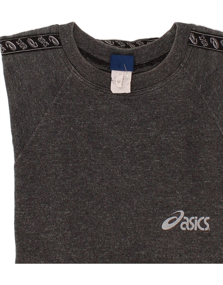 ASICS Womens T-Shirt Top Medium Grey Flecked Cotton Vintage Asics and Second-Hand Asics from Messina Hembry 