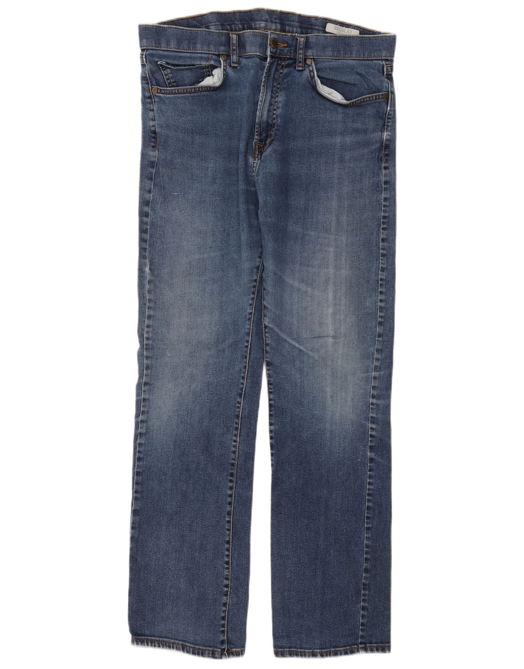 Marks & Spencer Herre Regular Straight Jeans W36 L33 Blue Cotton