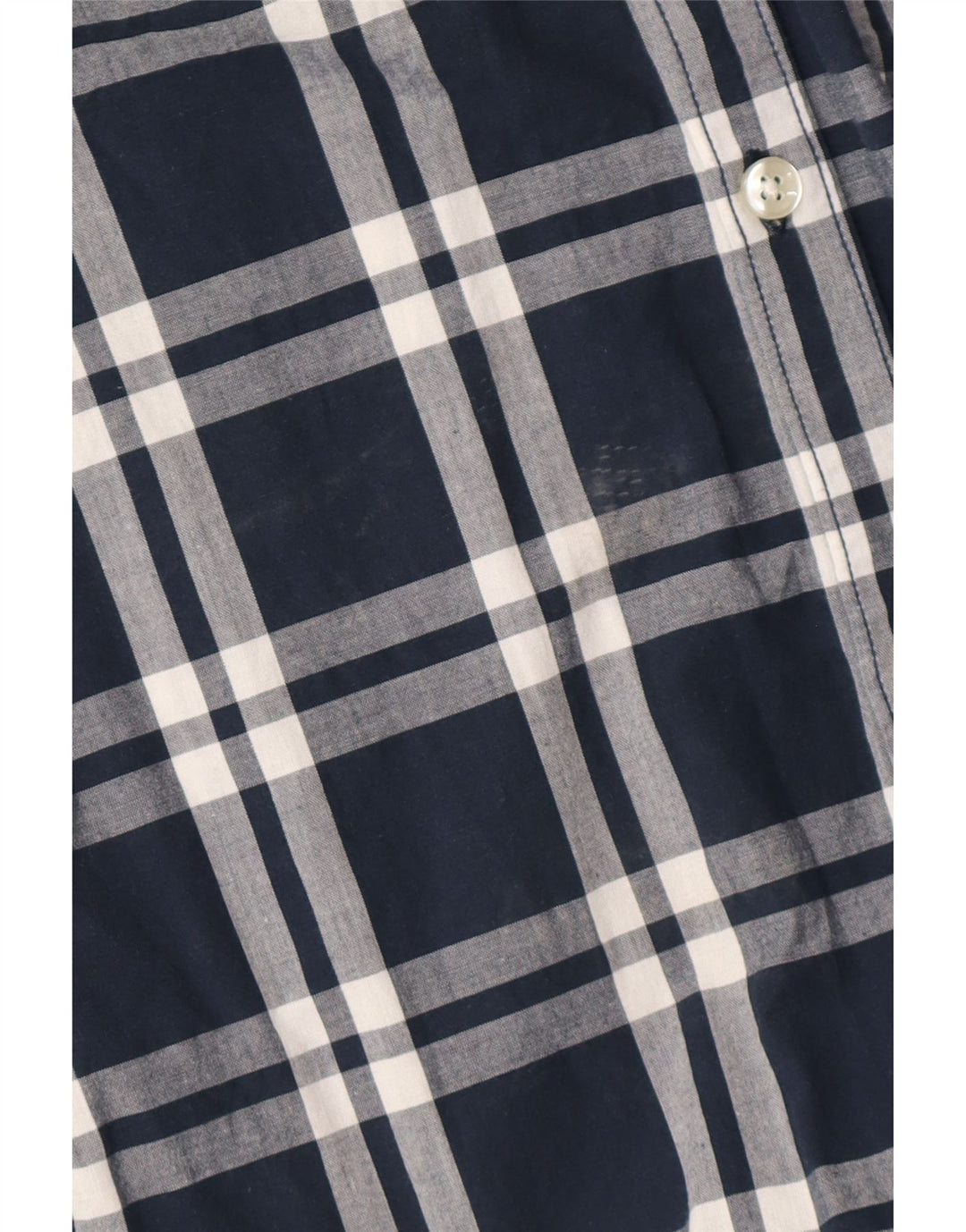 Jack & Jones Mens Short Sleeve Shirt Medium Navy Blue Check Cotton