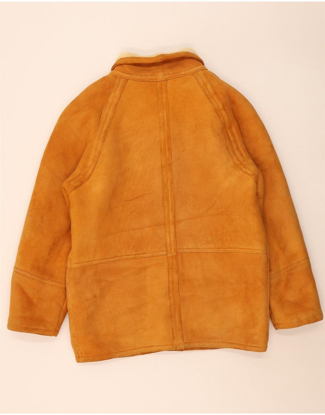 Vintage Mens Shearling Jacket IT 56 XL Brown Shearling
