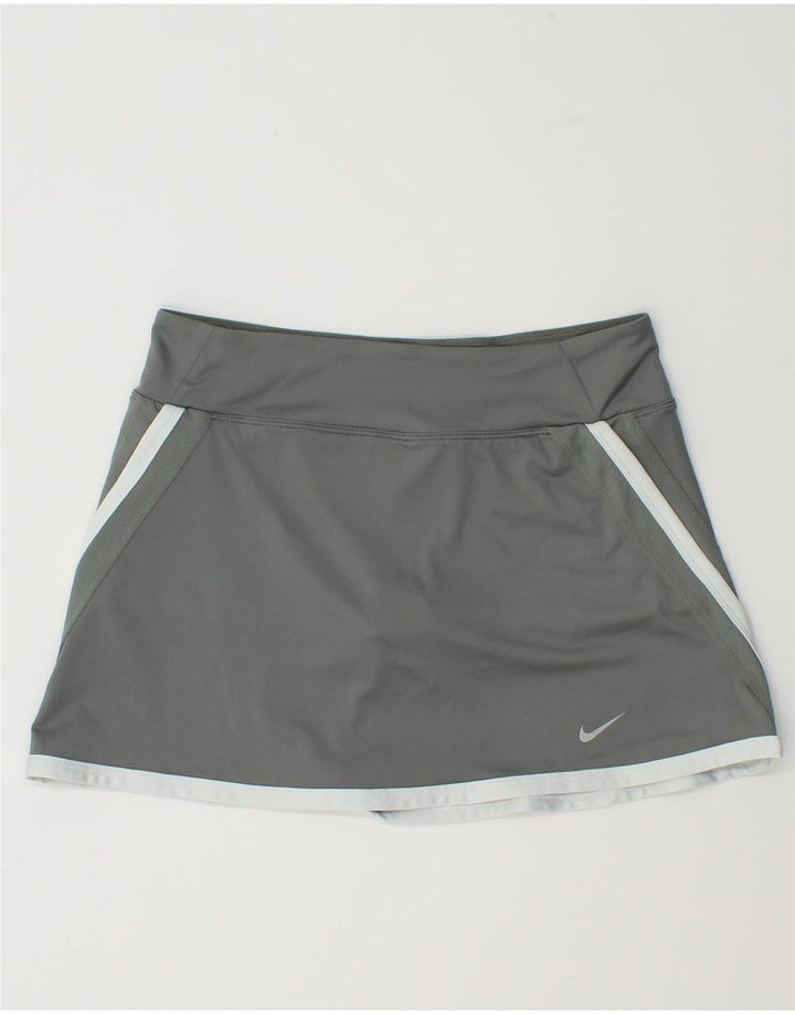 Nike Damen Dri Fit Skort UK 14 Large Graues Colourblock-Polyester