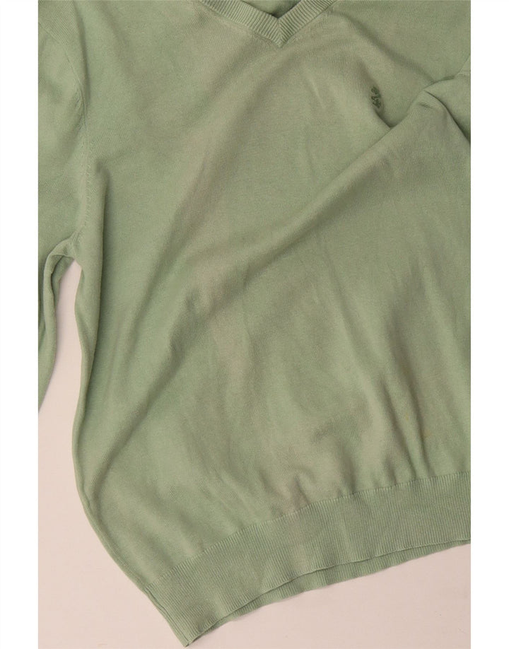 IZOD Herre V-hals sweater mellemgrøn bomuld