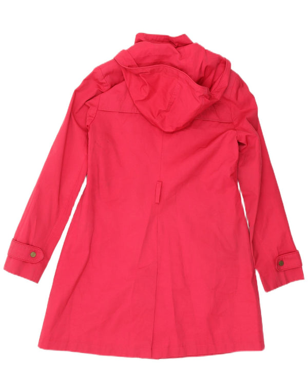 Tommy Hilfiger Womens Hooded Trench Coat UK 10 Small Pink Cotton
