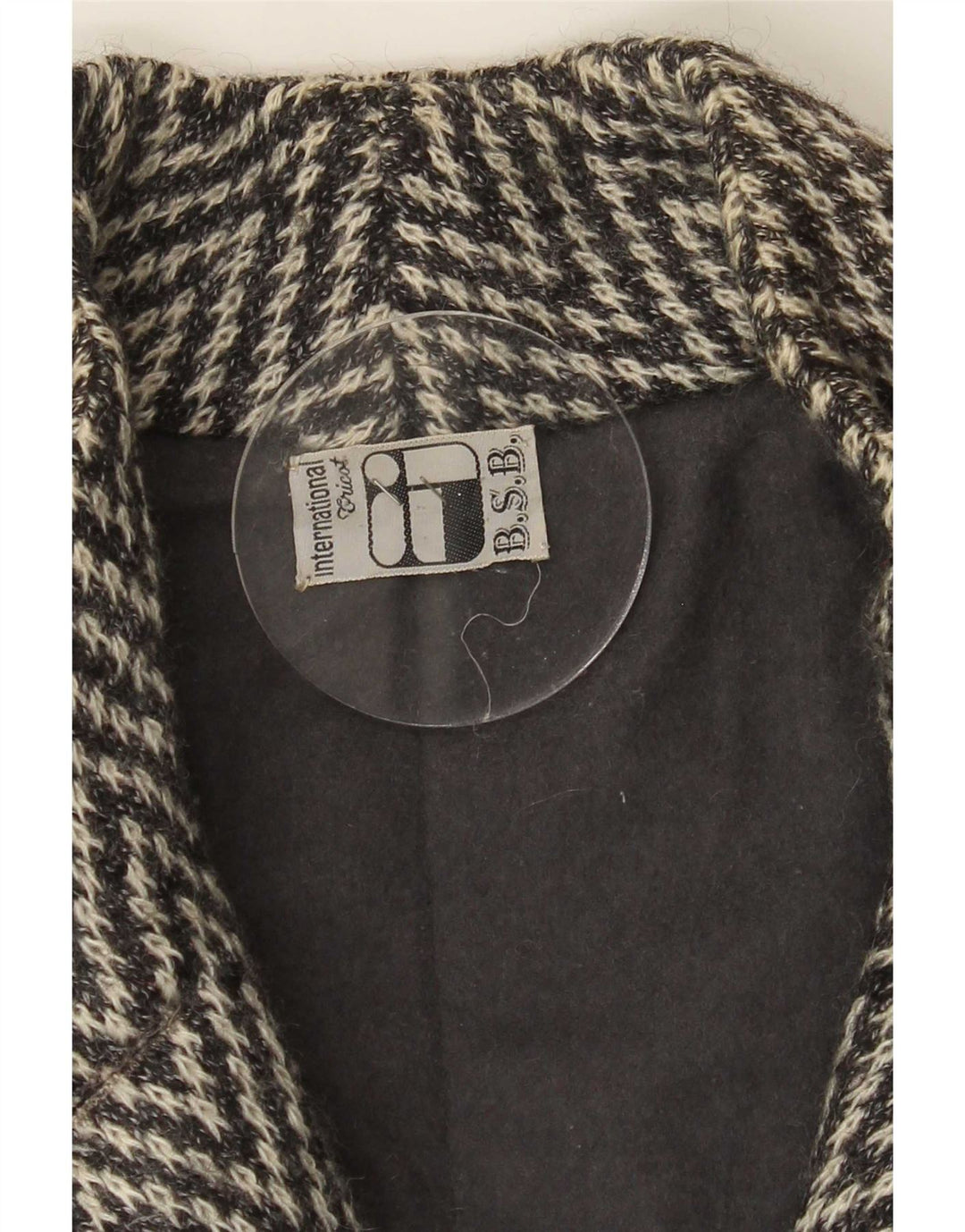 Vintage Damenmantel UK 16 Large Grey Herringbone