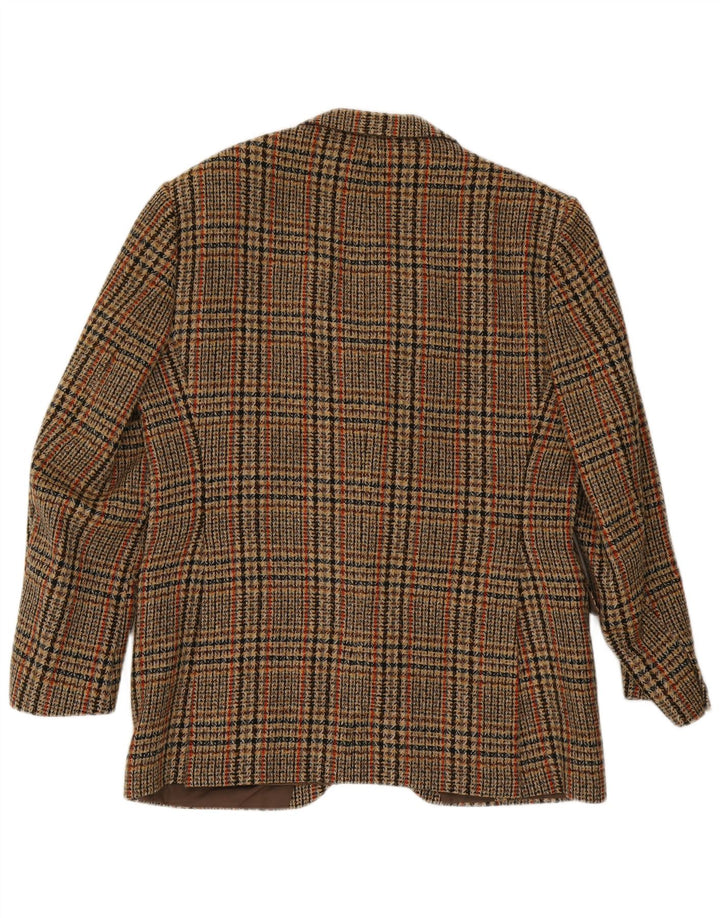 Avant Chaqueta tipo blazer de 2 botones para hombre IT 54 2XL Lana a cuadros marrón
