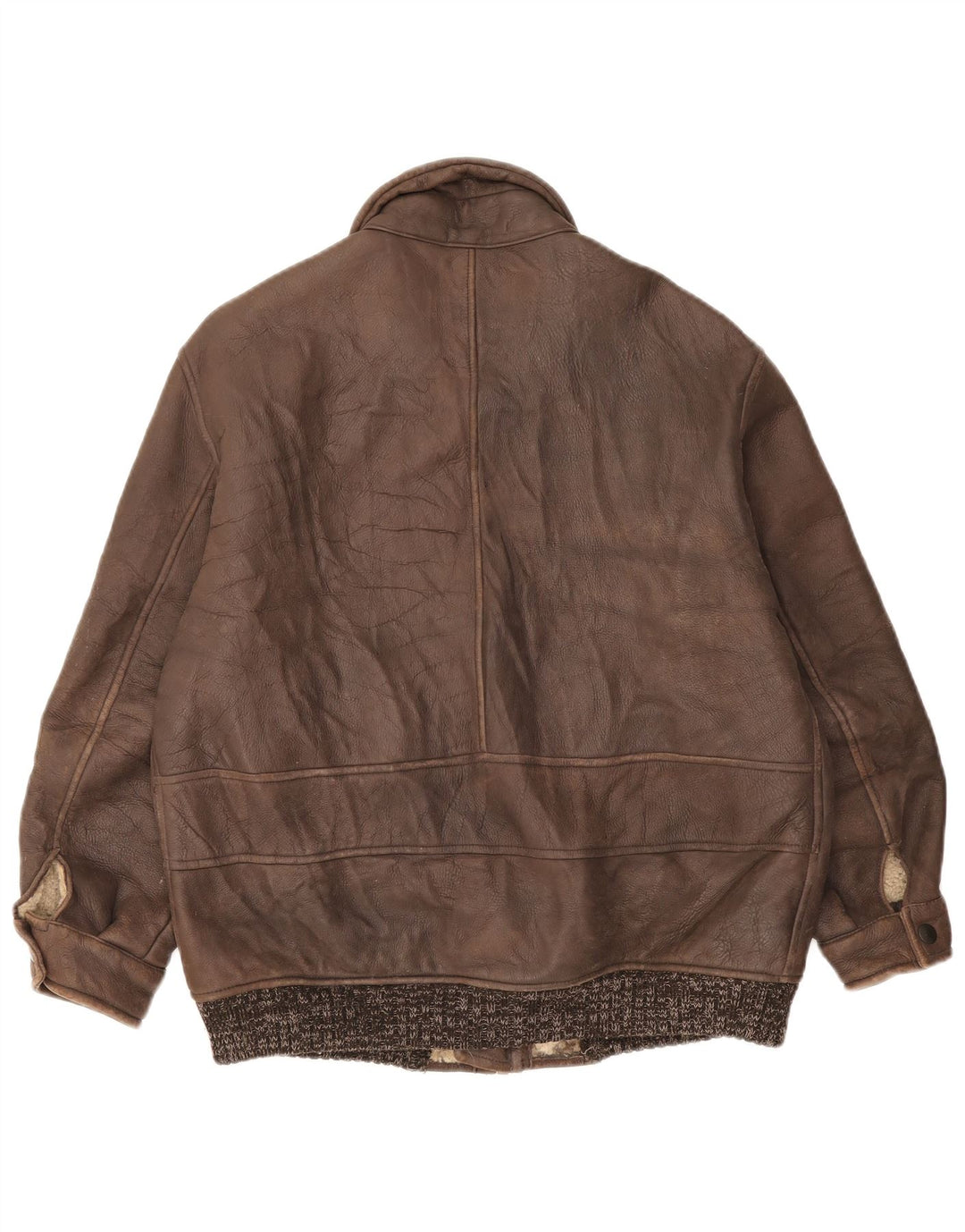 Vintage Herre Shearling Jacket IT 52 XL Brun Flecked