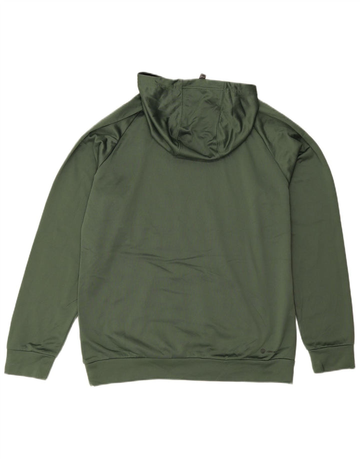 ADIDAS Mens Graphic Hoodie Jumper Medium Green Polyester