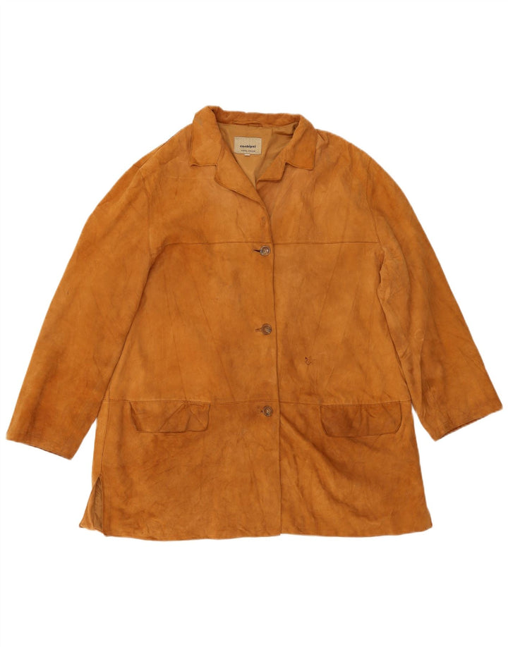 Conbipel damska kurtka zamszowa oversize IT 48 XL brązowa skóra