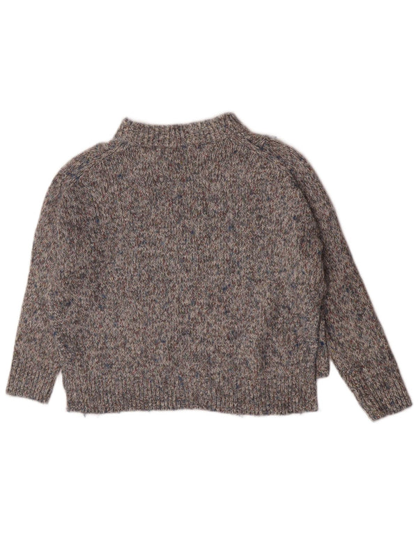 Cos Dame Relaxed Fit Turtle Neck Jumper Sweater UK 6 XS Grå Flecked