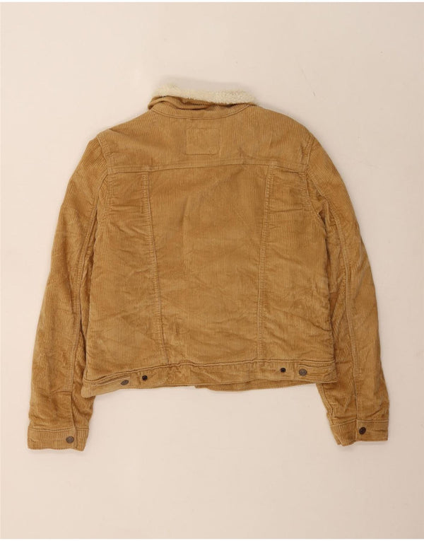 Levi's Damen Sherpa-Cordjacke UK 16 Large Beige Baumwolle