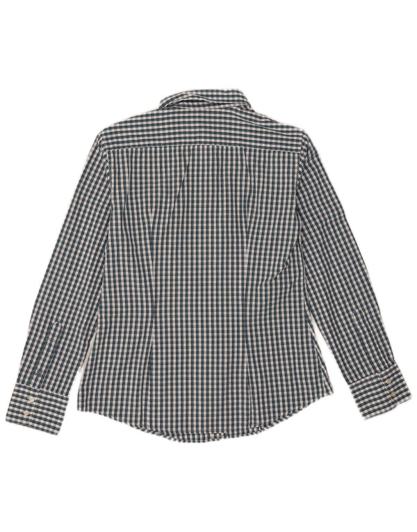 Benetton Dameskjorte UK 12 Mellemgrøn Gingham Bomuld