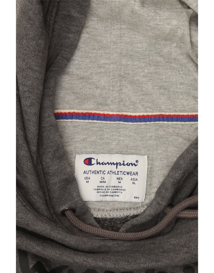 Champion Mens Graphic Hoodie Jumper Medium Grey Flecked