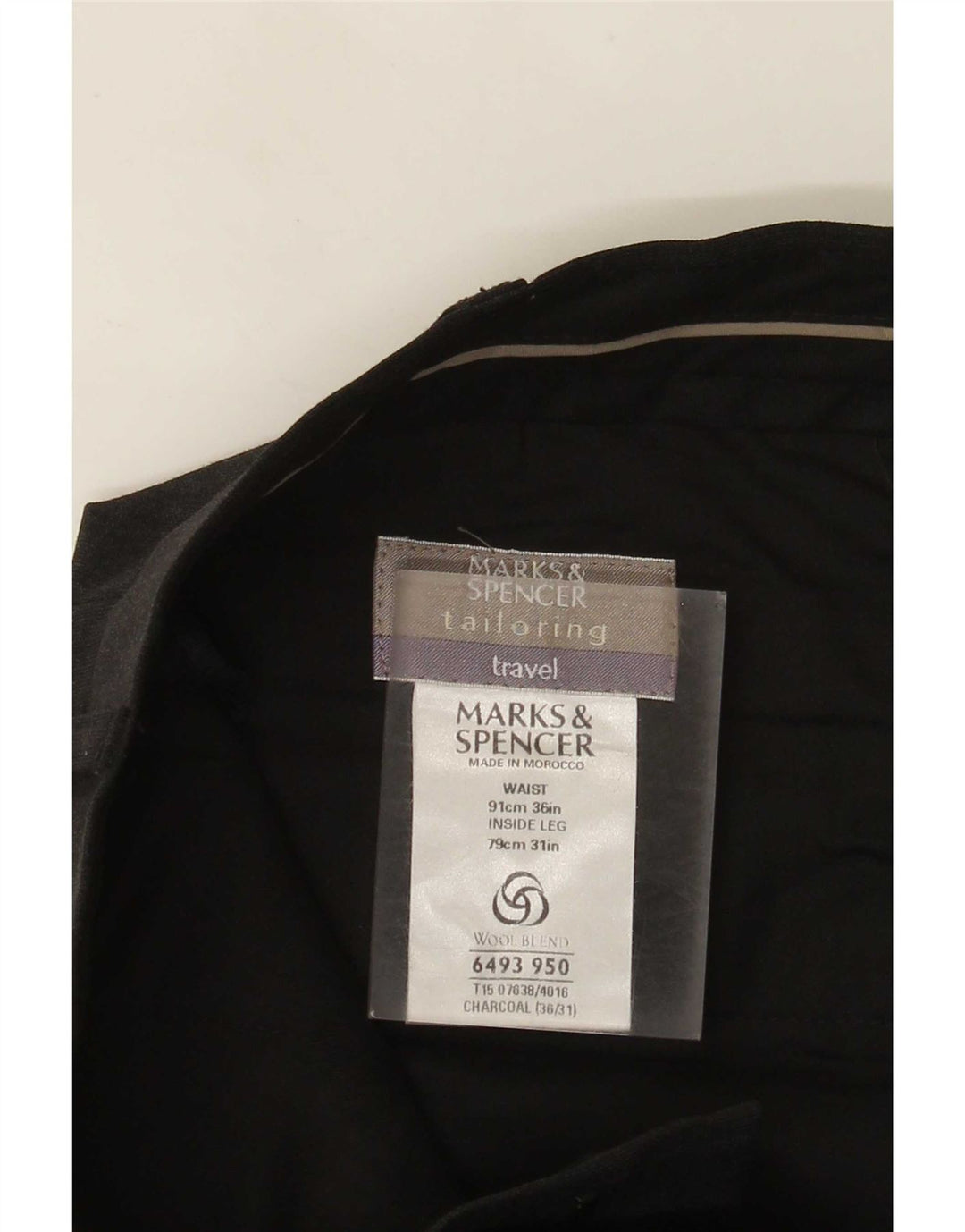 Marks & Spencer Ανδρικό παντελόνι με καρφωτό κοστούμι W36 L31 Γκρι πολυεστέρας