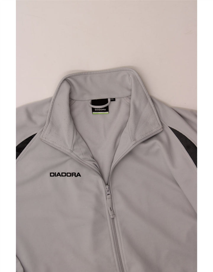 DIADORA Mens Tracksuit Top Jacket 2XL Grey Colourblock Polyester Vintage Diadora and Second-Hand Diadora from Messina Hembry 