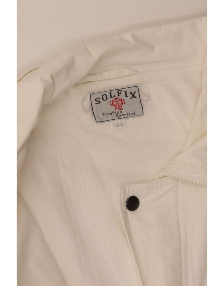 VINTAGE Womens Windbreaker Jacket EU 44 XL White