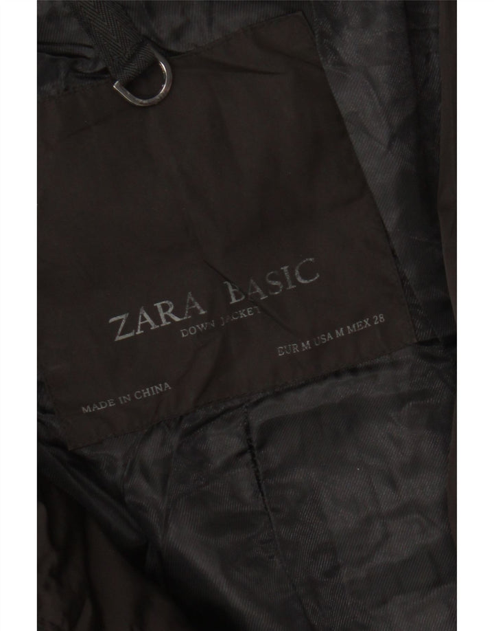 Zara Womens Padded Coat UK 12 Medium Black Polyester