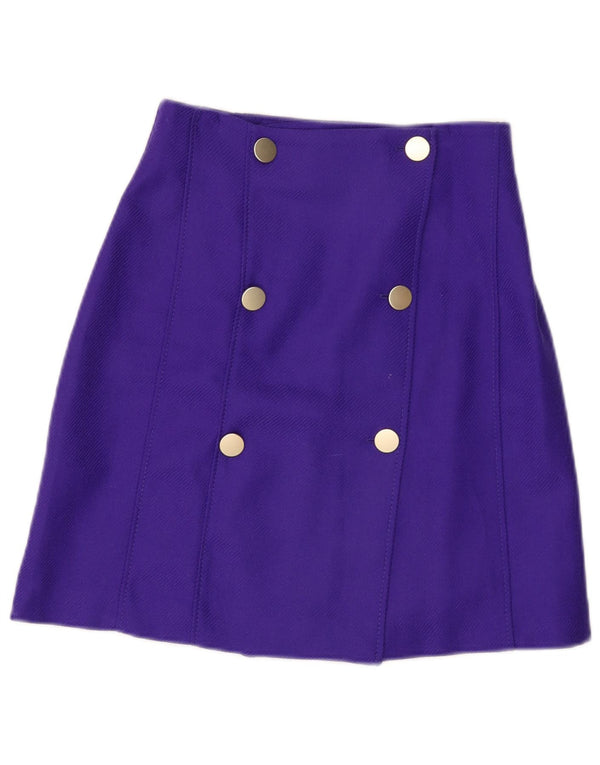 Massimo Dutti Damen A-Linienrock EU 38 Small W28 Lila Viskose