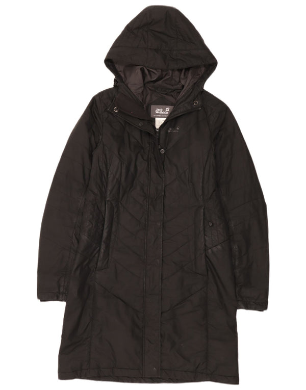 Jack Wolfskin Damen Kapuzenmantel, gepolstert, UK 10, Größe S, Schwarz, Polyester