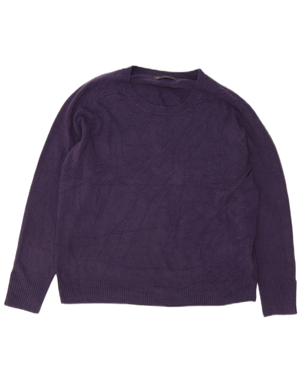 Maglione maglione girocollo da donna Marks & Spencer UK 18 XL acrilico viola