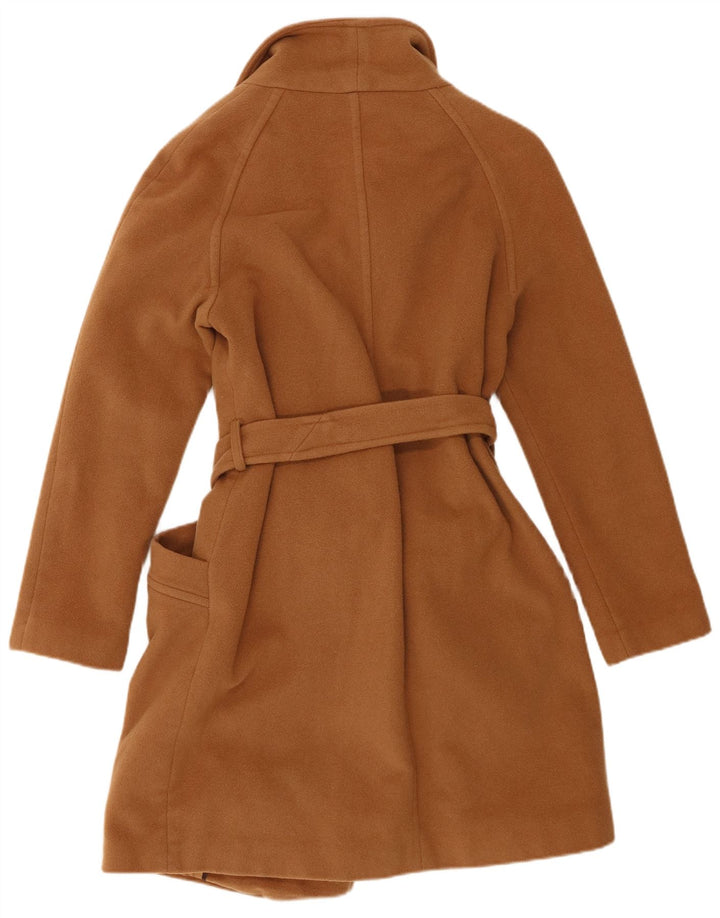 Monsoon Dame Overfrakke UK 14 Medium Brun Uld