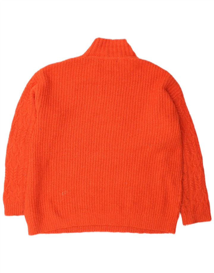 Marks & Spencer Womens Turtle Neck Jumper Sweater UK 14 Medium Orange