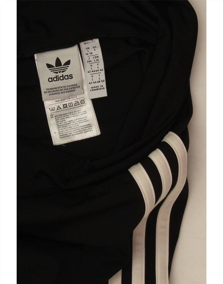 Adidas Womens Leggings UK 16/18 Large Black Polyester