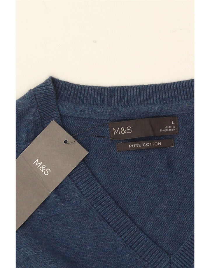Canotta da uomo Marks & Spencer grande in cotone blu navy
