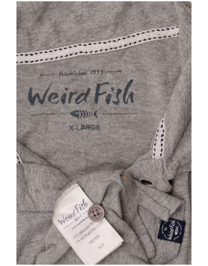 WEIRD FISH Mens Polo Shirt XL Grey Cotton