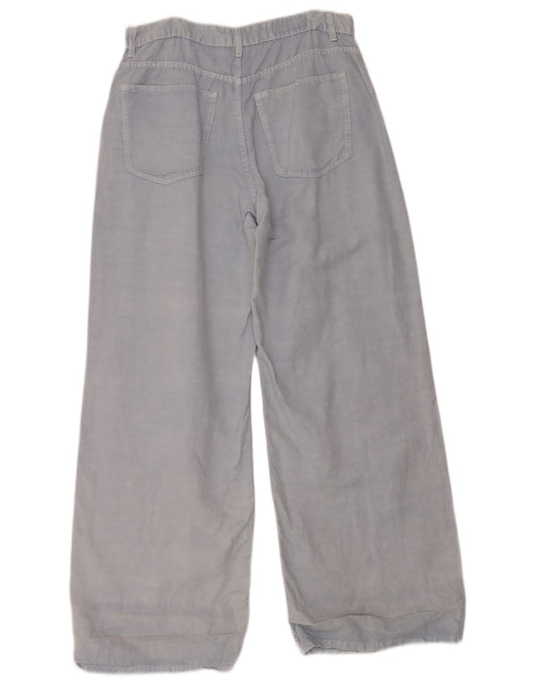 Zara Womens Wide Leg Casual Bukser EU 40 Medium W30 L32 Blue Linen