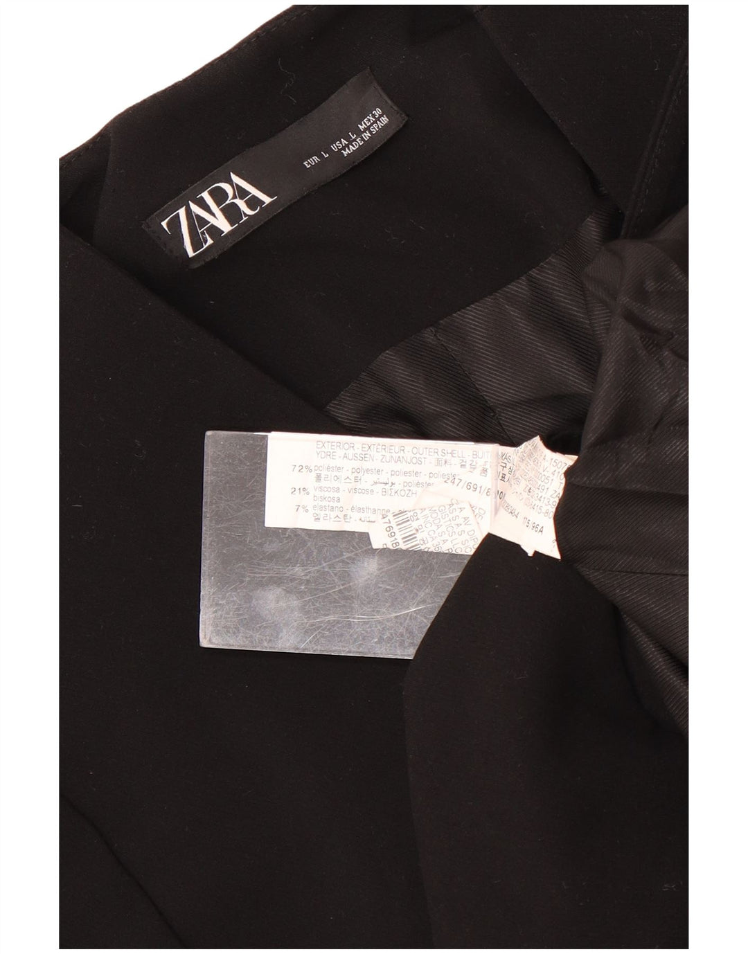 Zara Womens Blazer Jacket UK 16 Large Black Polyester