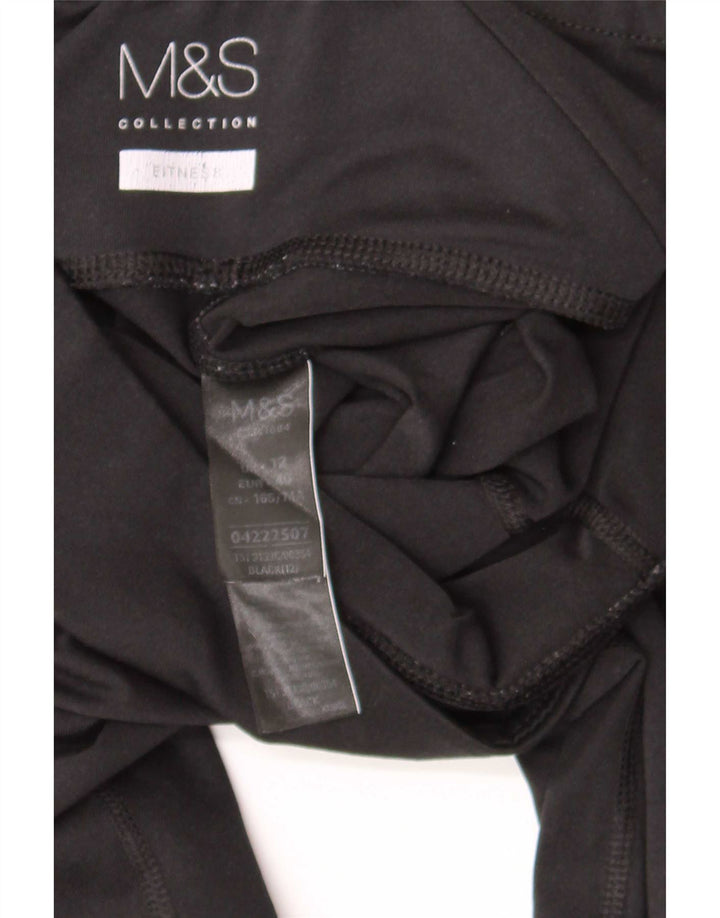Marks & Spencer Damen Leggings UK 12 Medium Schwarz Polyester