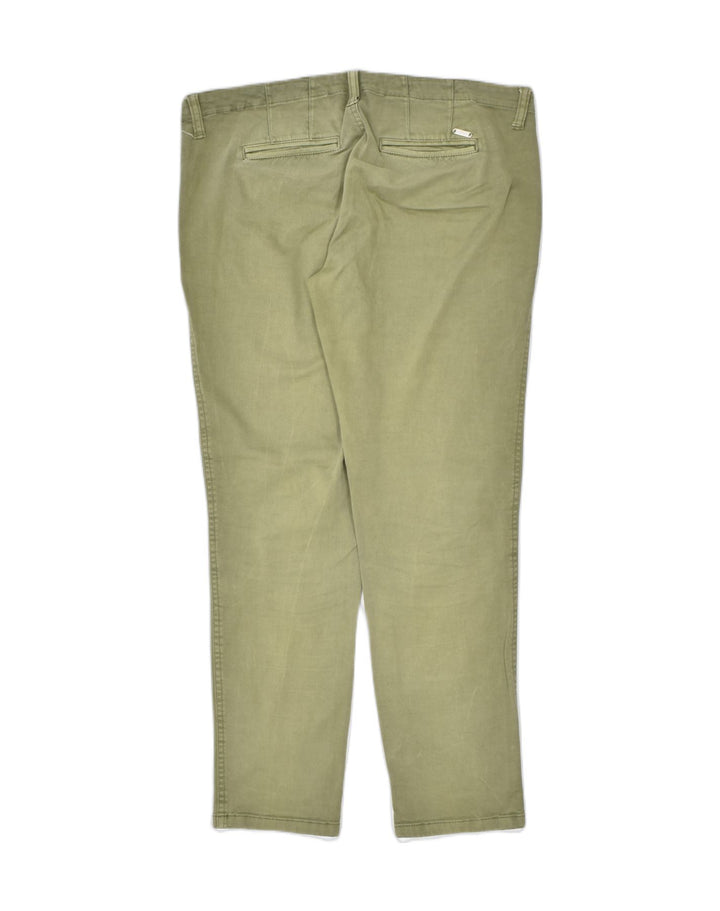 GUESS Womens Slim Casual Trousers W34 L29 Khaki Cotton | Vintage | Thrift | Second-Hand | Used Clothing | Messina Hembry 