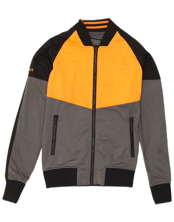Giacca da tuta da uomo Superdry Small in poliestere color block grigio