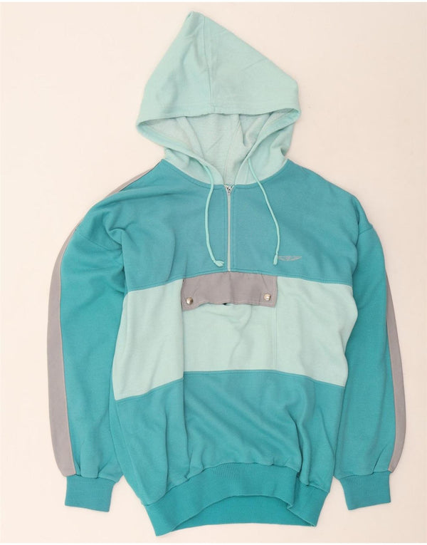 F.LLI Campagnolo Pull à capuche zippé pour homme IT 52 Large Bleu Colourblock