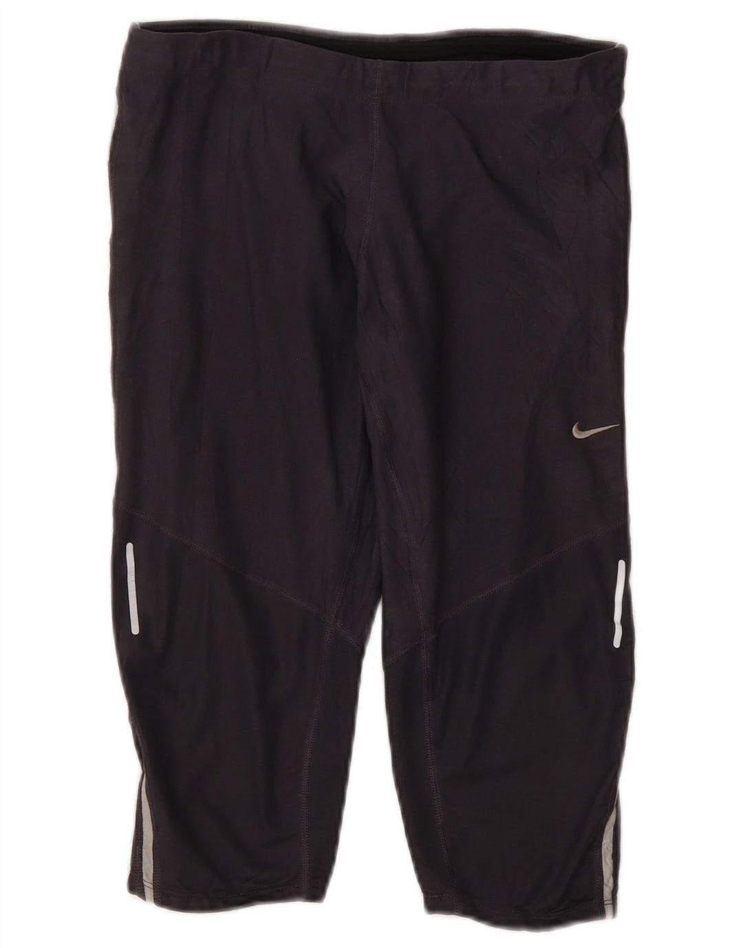 Nike Womens Dri Fit Capri Leggings UK 12 Medium  Grey Polyester