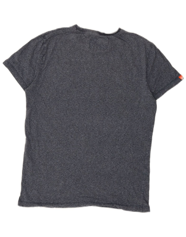 T-shirt da uomo Superdry Top Large in cotone chiazzato blu navy