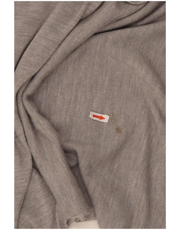 Marks & Spencer Damen Top Langarm UK 14 Mittelgrau geflecktes Acryl