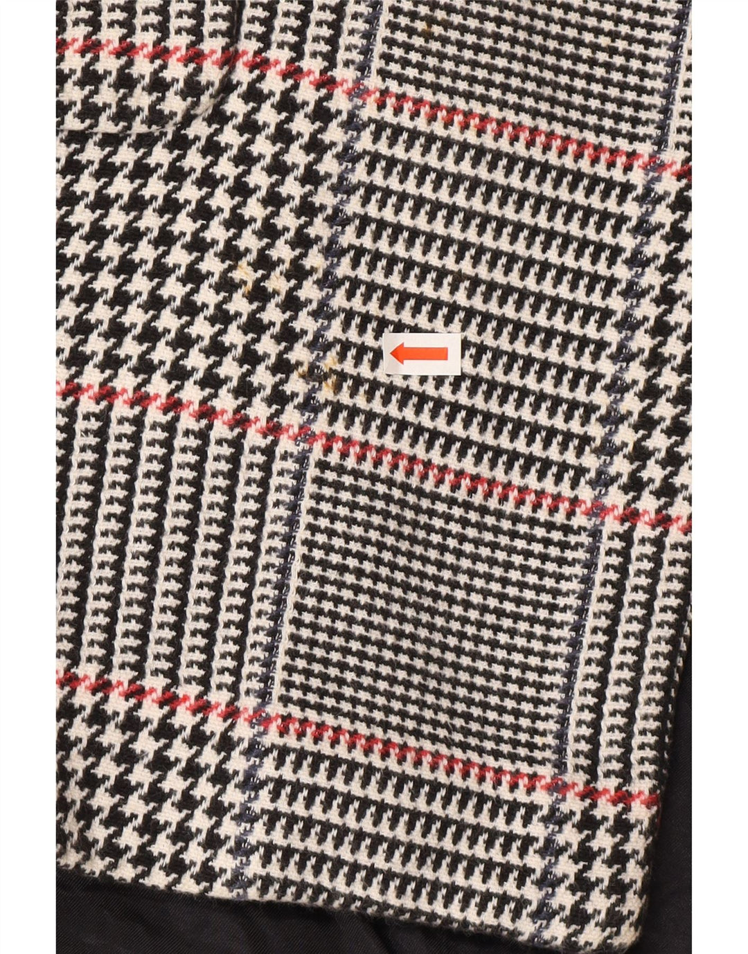 Zara Womens Open Overcoat UK 10 Small Navy Blue Houndstooth Cotton