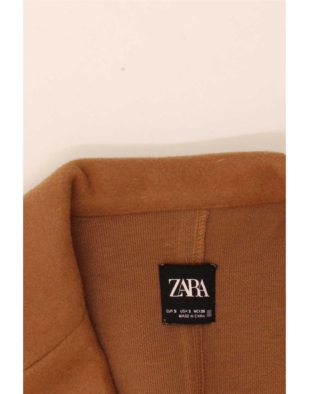 Zara Womens Open Overcoat UK 10 Small Marron Polyester