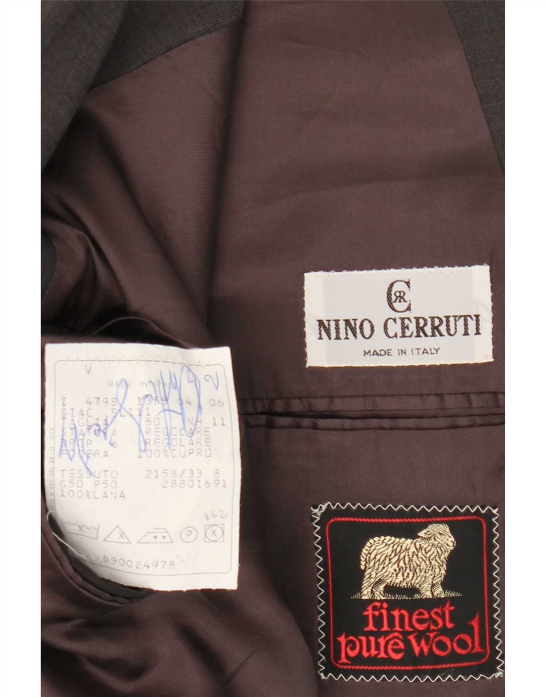 Nino Cerruti Mens Double Breasted Blazer Jacket IT 50 Large Grey Wool