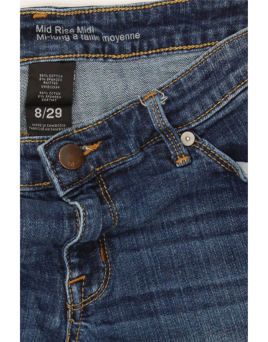 MOSSIMO Womens Mid Rise Denim Shorts US 8 Medium W29  Blue Cotton Vintage Mossimo and Second-Hand Mossimo from Messina Hembry 