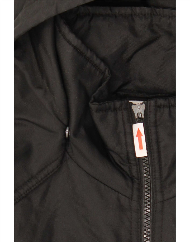 Adidas Mens Graphic Hooded Padded Jacket UK 38/40 Medium Black Polyester
