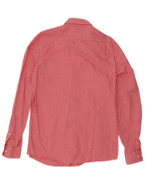 Tommy Hilfiger Herre Slim Fit Skjorte Størrelse 15 1/2 Medium Rød Gingham