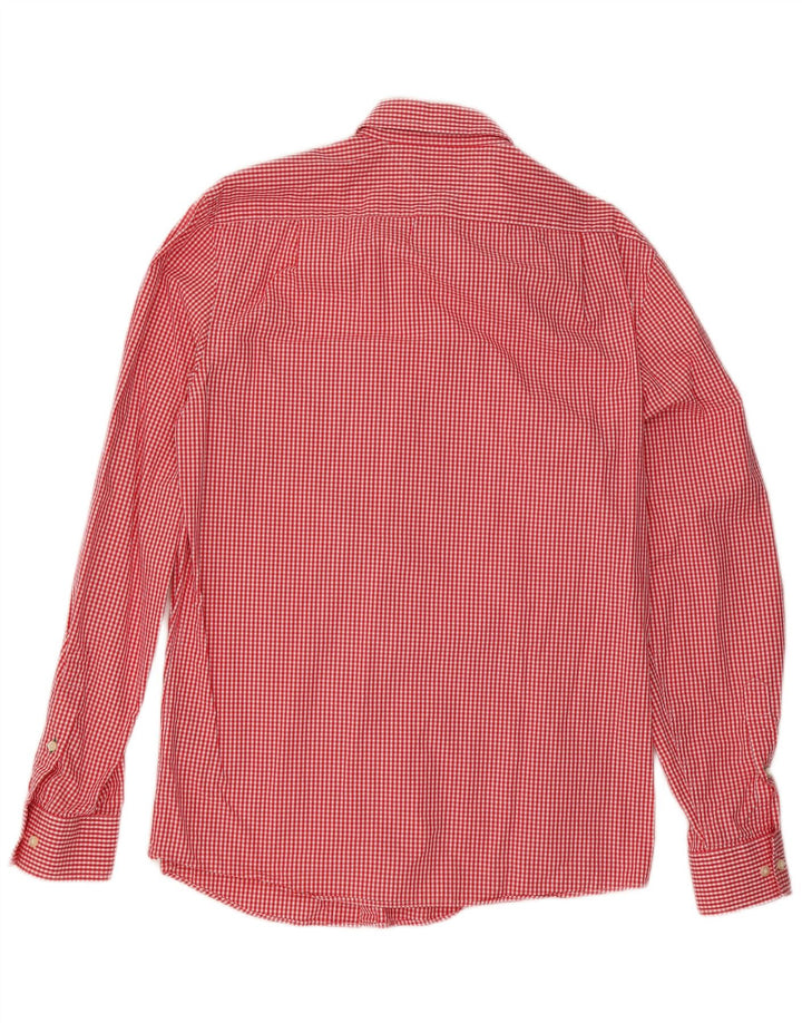 Camicia slim fit da uomo Tommy Hilfiger taglia 15 1/2 percalle rosso medio