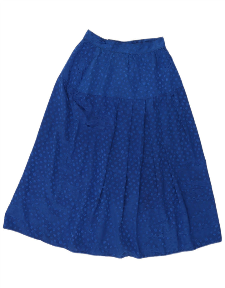 Vintage Womens Flared Skirt W24 XS Blue Spotted