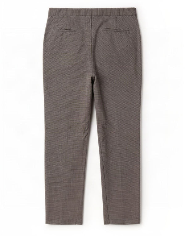 Zara Womens Crop Slim Chino Trousers EU 38 Small W28 L26 Grey Houndstooth