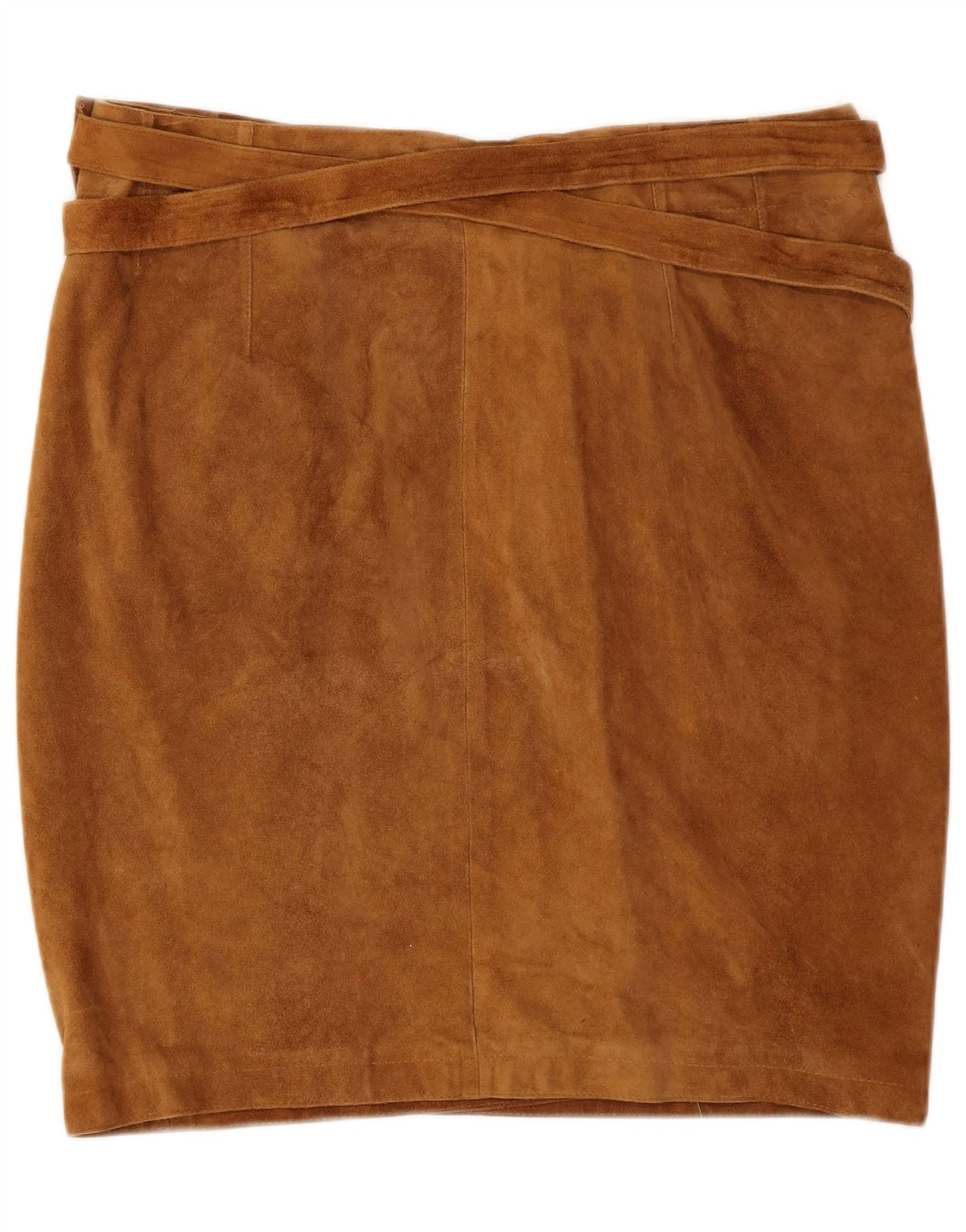 Bottega Womens Suede Wrap Skirt W30 Medium Brown