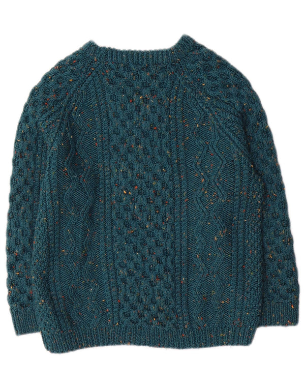 Vintage Jungen Pullover mit Rundhalsausschnitt, 11–12 Jahre, grün gefleckt