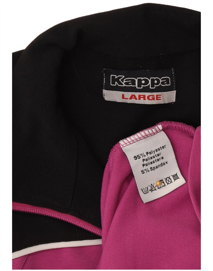 Kappa Womens Tracksuit Top Jacket UK 14 Large Purple Colourblock Polyester
